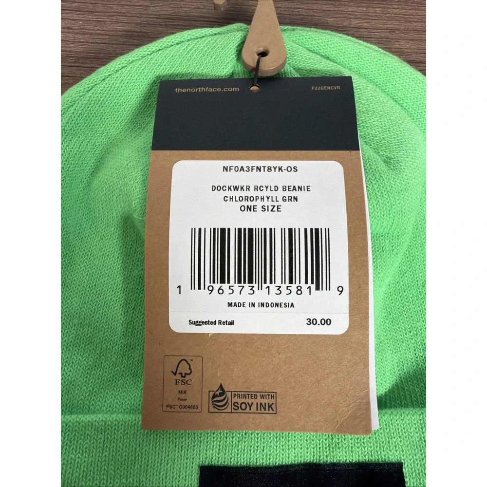The North Face One Size Beanie Hat One Size Neon Green